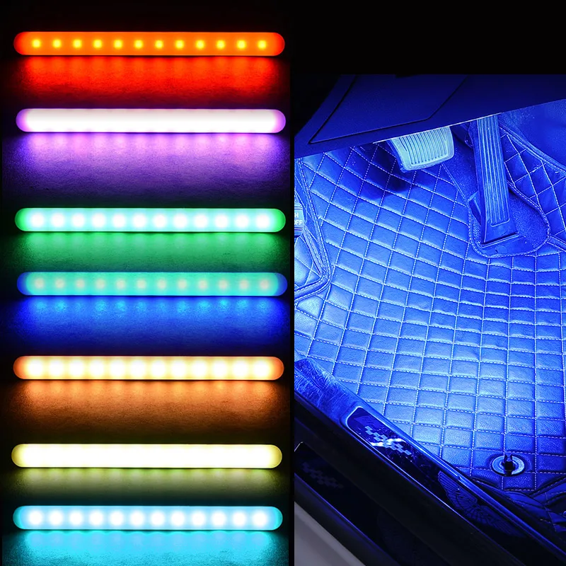 Автомобильный RGB светильник разноцветная Светодиодная лампа с дистанционным