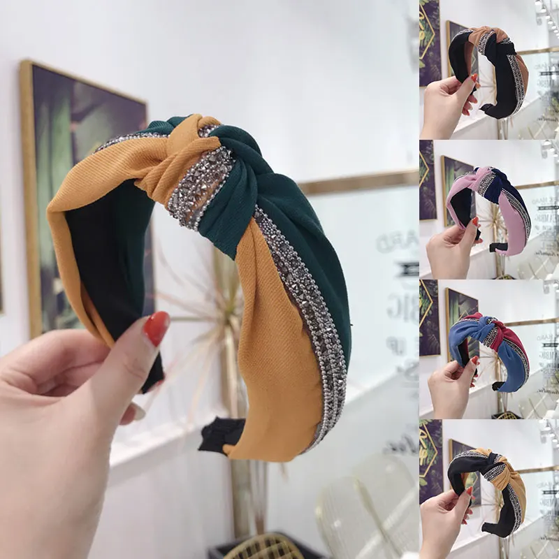

Cross Knot Women Head Hoop Fashion Color Headband Wide Hair Hoop For Girls Head Warp Korean Women Head Hoop Hair Accessories