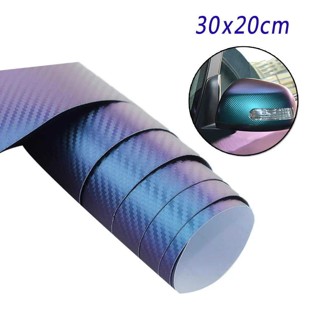 

Warp Car Sticker Chameleon Decal Film Roll 1pc 3D Carbon Fiber Exterior PVC