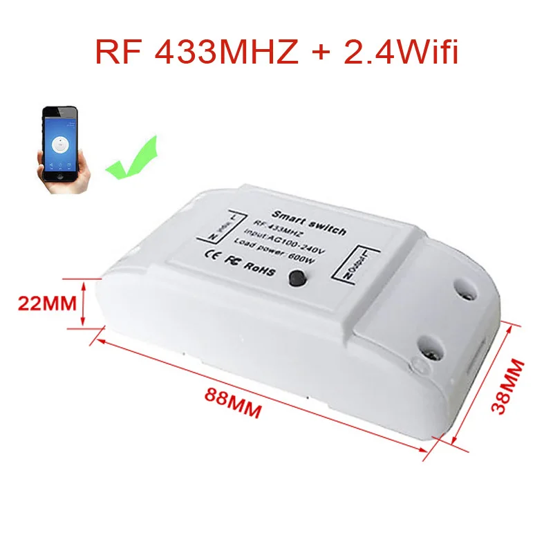 Беспроводной tactile home пульт дистанционного управления 2 4G WiFi + RF 433 МГц реле питания