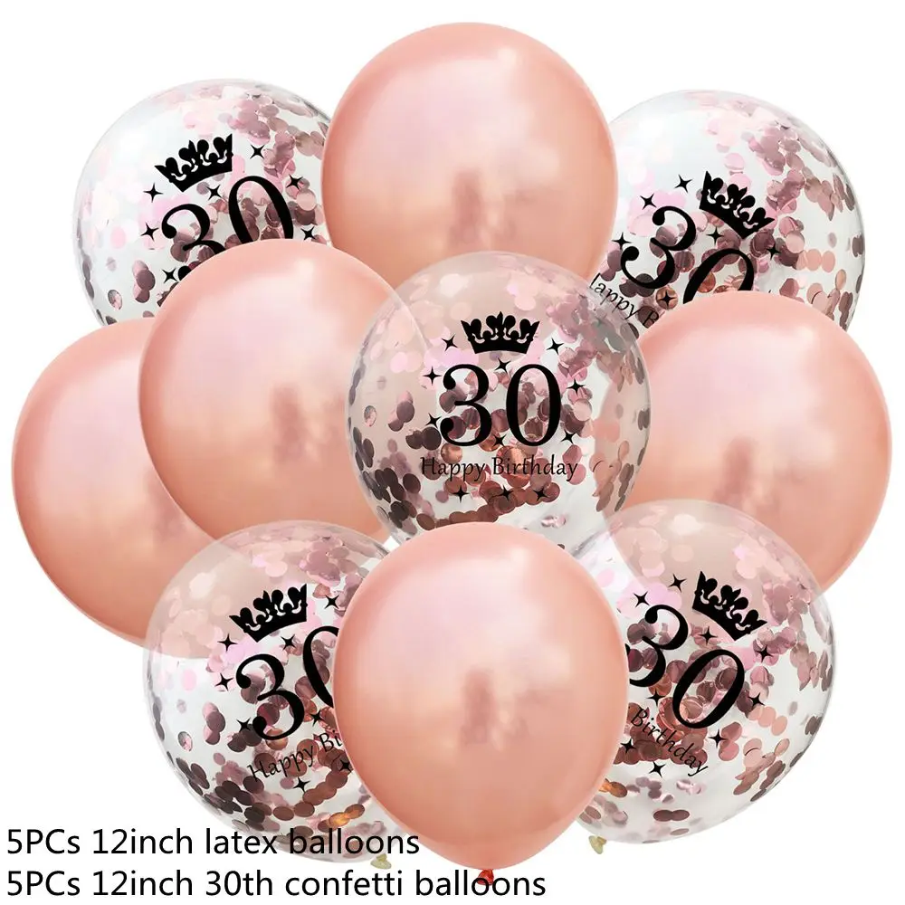 rose gold series 10 шт 12 дюймов латексные разноцветные шары Мини Блестящие конфетти воздушный шар надувной шар для дня рождения принадлежности для украшения свадебной вечеринки - Цвет: rose gold series