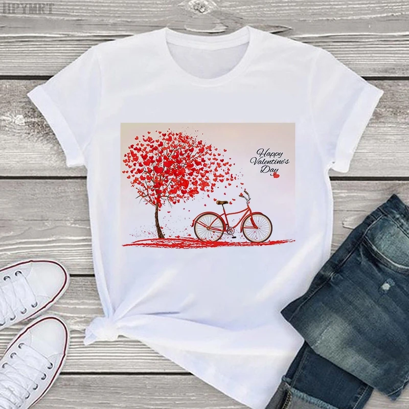 Летняя женская футболка в стиле Харадзюку повседневная с принтом на День Св.