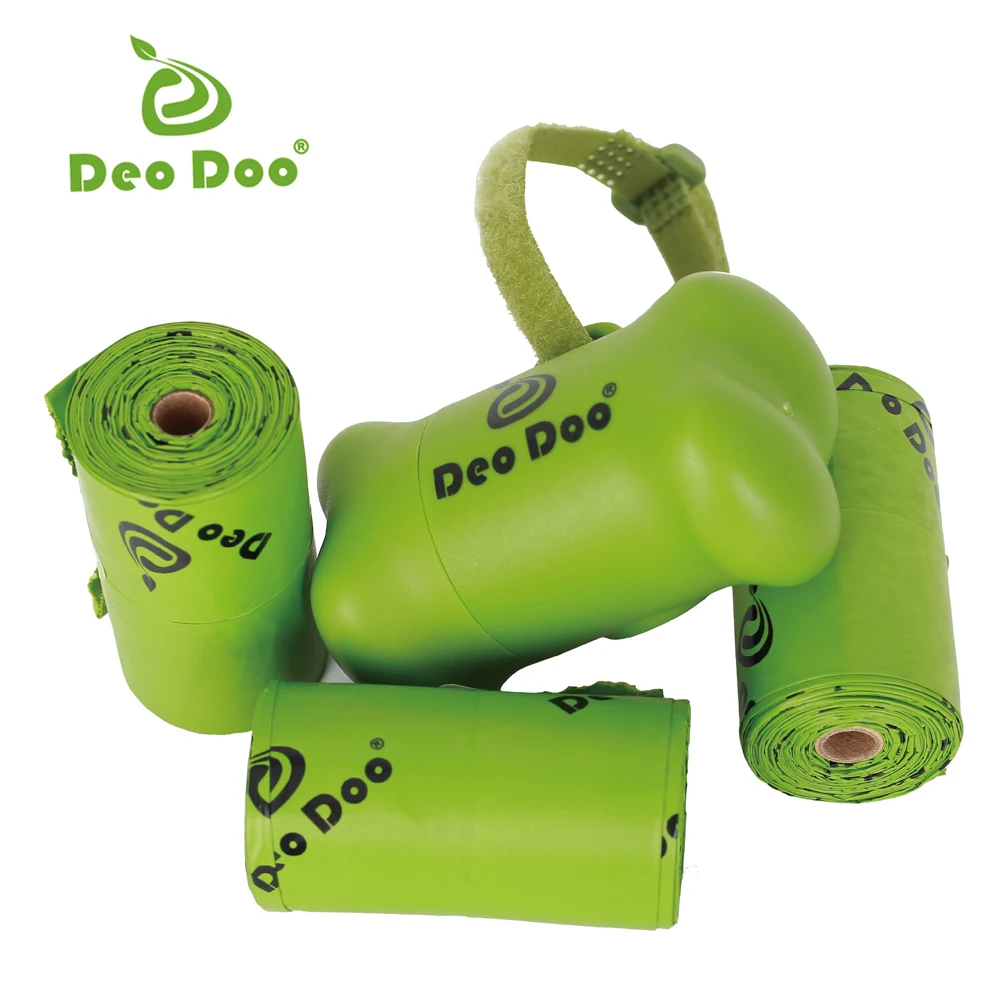 

DeoDoo Handle Dog Poop Bags with Dispenser Sakura Scented Doggie Waste Poo Bags Holder Eco-Friendly for Cat Little Liners