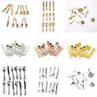 Винтажный кукольный домик миниатюрная посуда, 1112 шт.компл., мини-нож, вилка, ложка, детская игрушка для декора кукольного дома