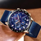 Часы наручные LIGE Мужские кварцевые, модные брендовые Роскошные водонепроницаемые спортивные с хронографом, синие