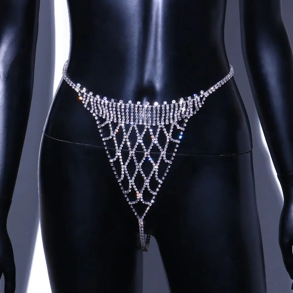 Новые сетчатые трусики-стринги с кристаллами трусики-брифы цепочка на талию для