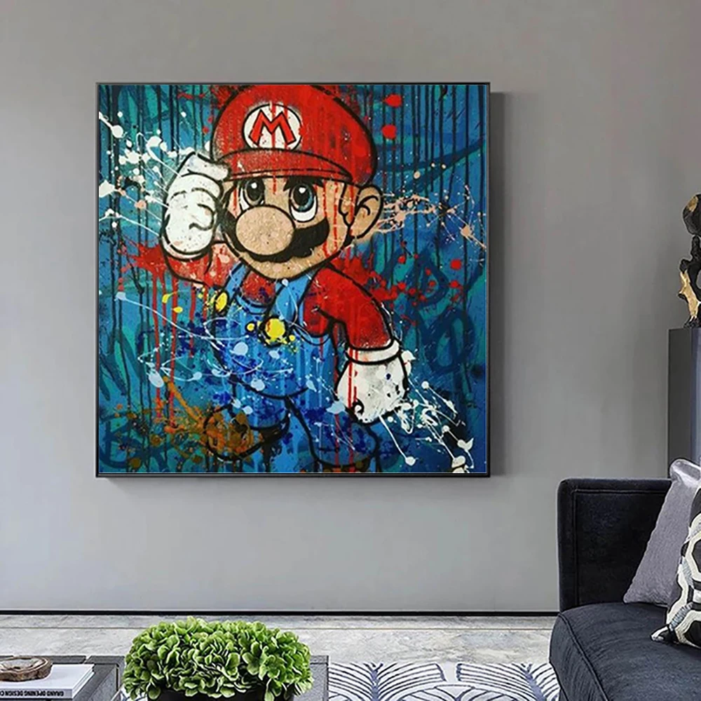 

Cartoon Mario Canvas Posters and Prints Home Decoration Wall Art Pictures for Living Room Interior Home Decoration Cuadros
