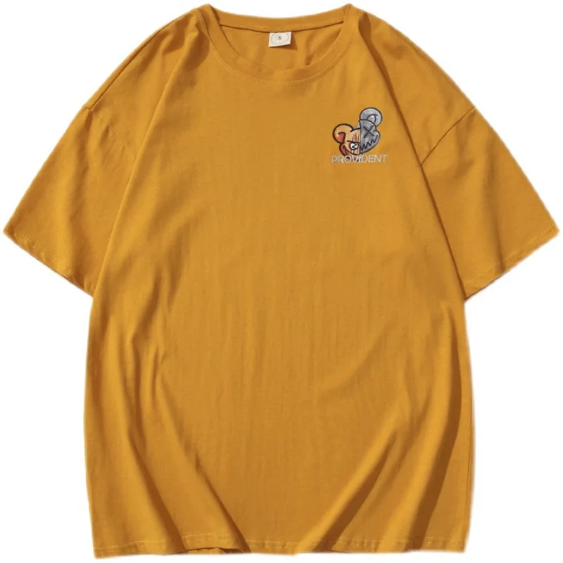 

Creative Cartoon Short Sleeve T-shirt Men's Fashion Brand Printing Couple Half Sleeve T-shirt Ins Summer plus Size Loose Top