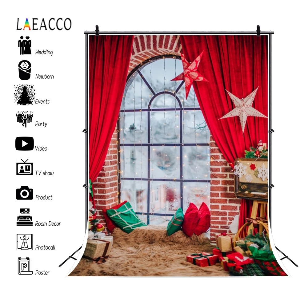 Laeacco Рождественский фон для фотосъемки занавеска ковер подарки для детской фотосъемки фоны на заказ для фотостудии