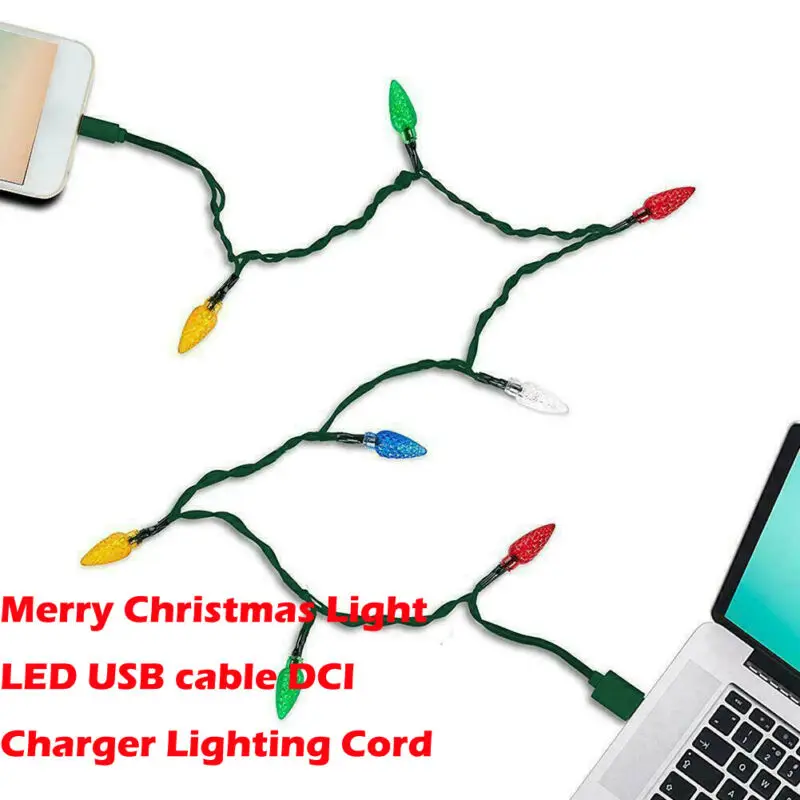 Счастливого Рождества светильник светодиодный USB кабель DCI зарядное устройство светильник ing Шнур для iPhone/Android
