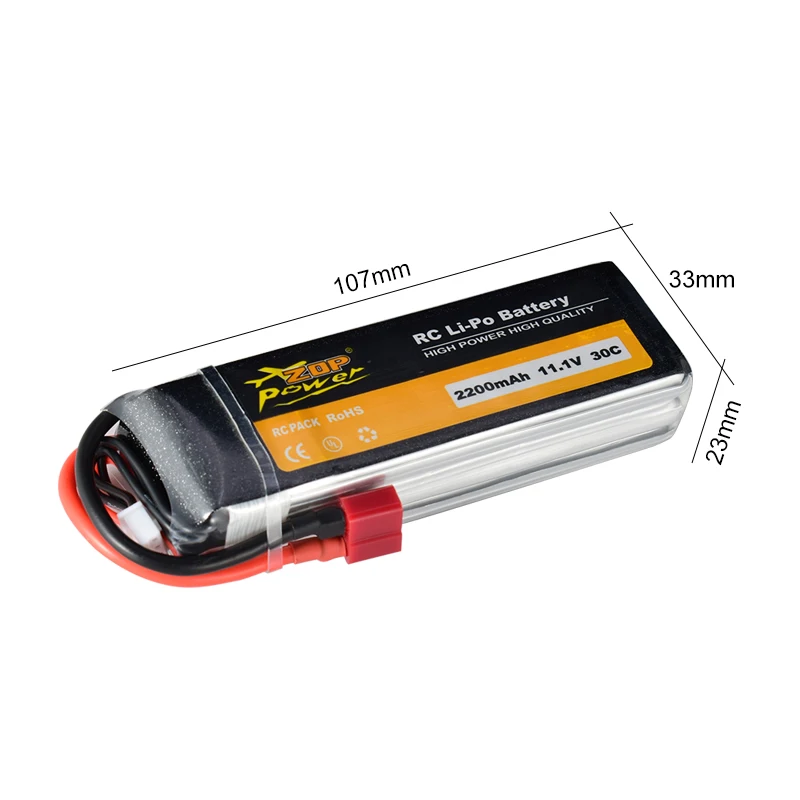 Hot Sale ZOP Power 11.1V 2200mAh 30C 3S Lipo Battery T Plug Rechargeable For RC Racing Drone Helicopter Multicopter Car Model | Игрушки и