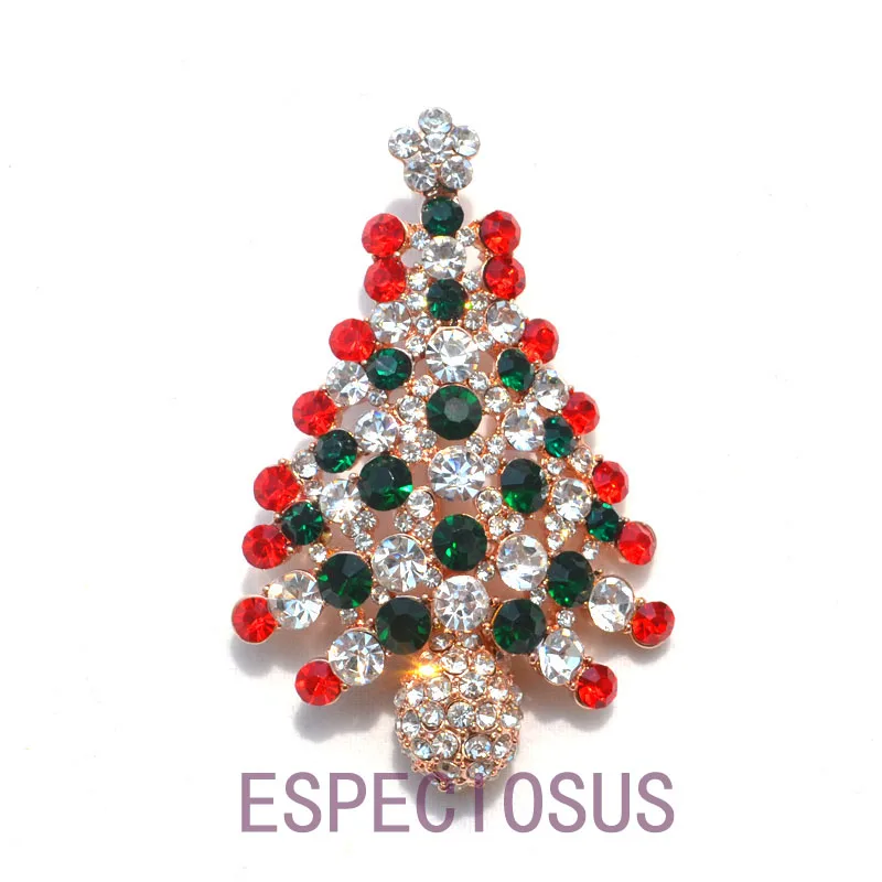 Christmas Tree F Элегантная булавка Золотой Рождественский елочный женский подарок Рождественская одежда нагрудная булавка аксессуары ювелирные изделия окрашенные Брошь Стразы - Окраска металла: Christmas Tree F