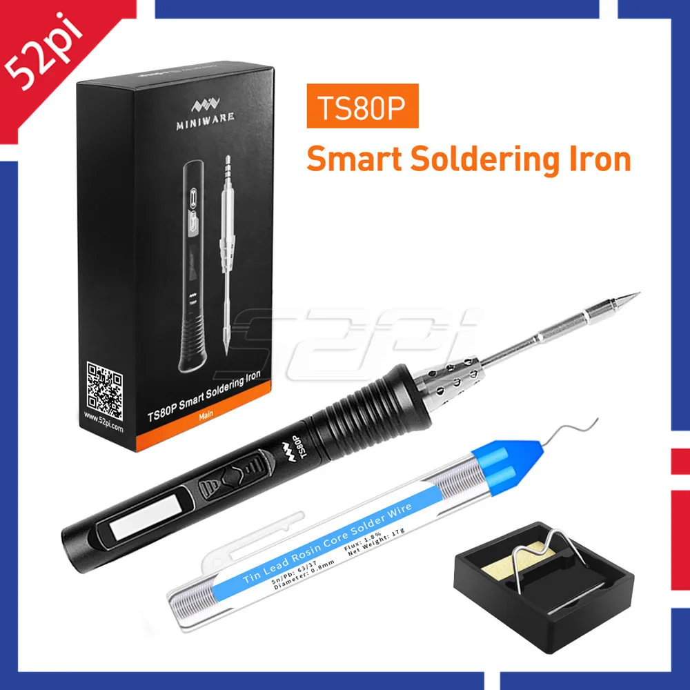 52Pi TS80P Мини электрическая паяльная станция портативный комплект Регулируемая