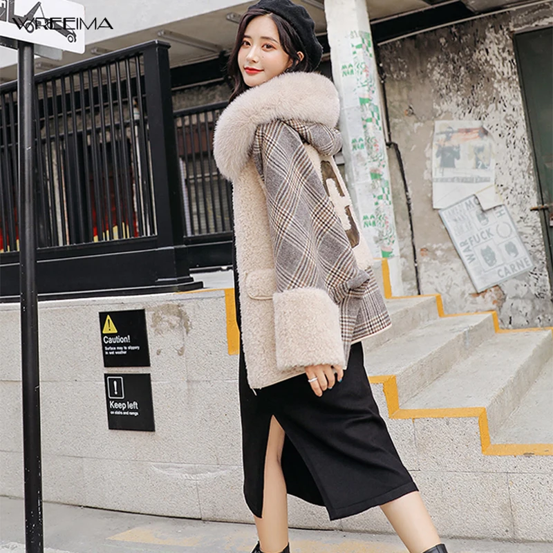 Wreeima/синее зимнее пальто с капюшоном из искусственного меха женское сексуальное