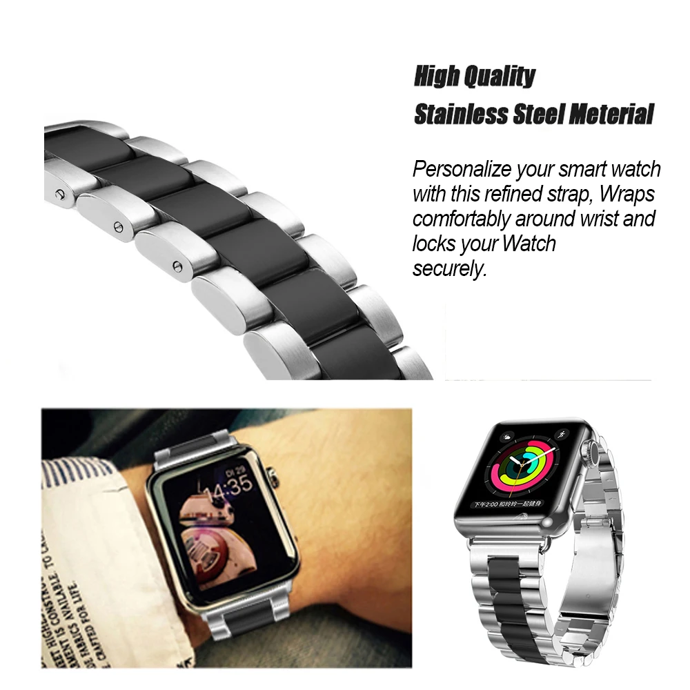 DEALELE Нержавеющая сталь ремешок для наручных часов Apple Watch серии 3/2/1 42 мм 38 версия