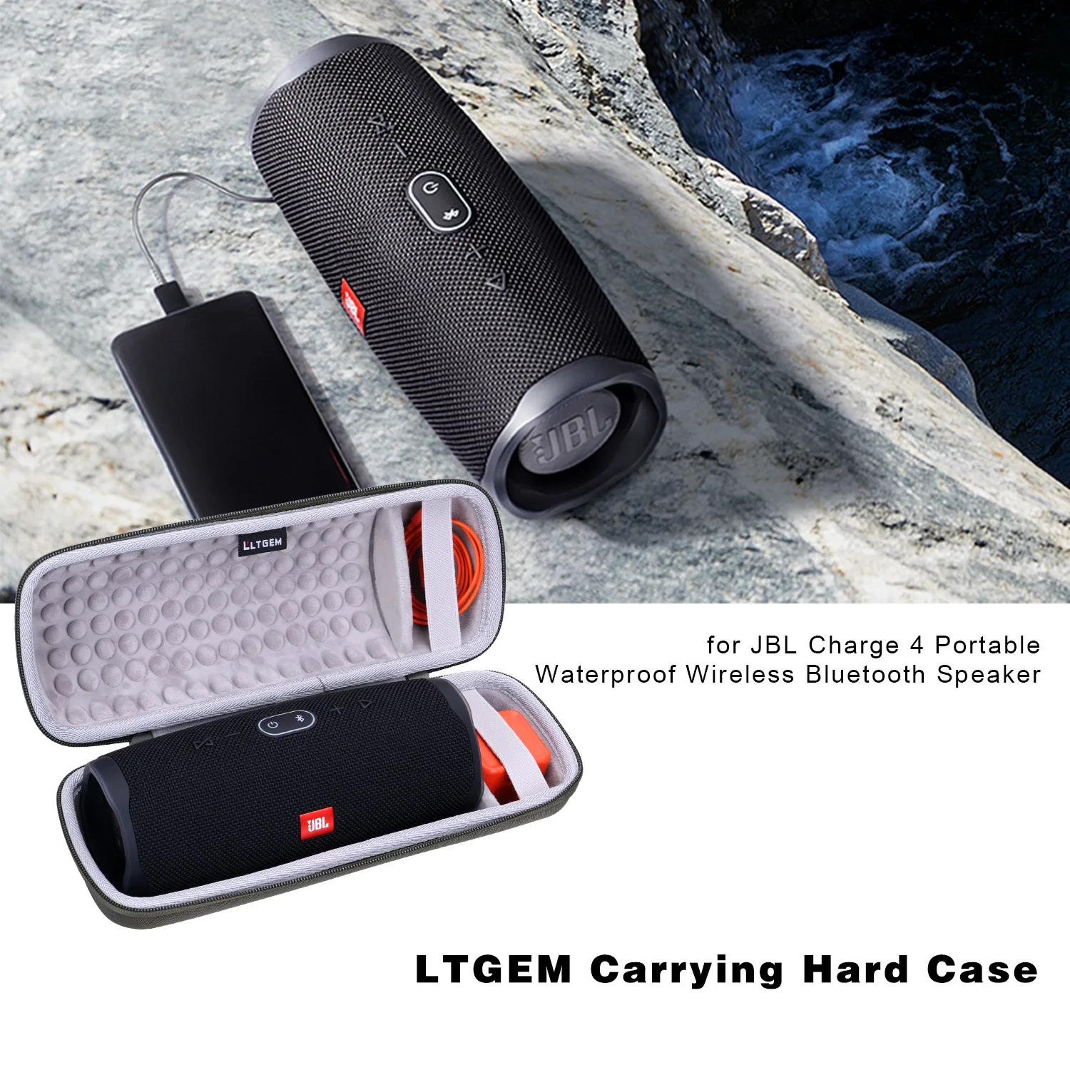 LTGEM EVA Жесткий Чехол для JBL Charge 4 Портативный водонепроницаемый беспроводной Bluetooth динамик
