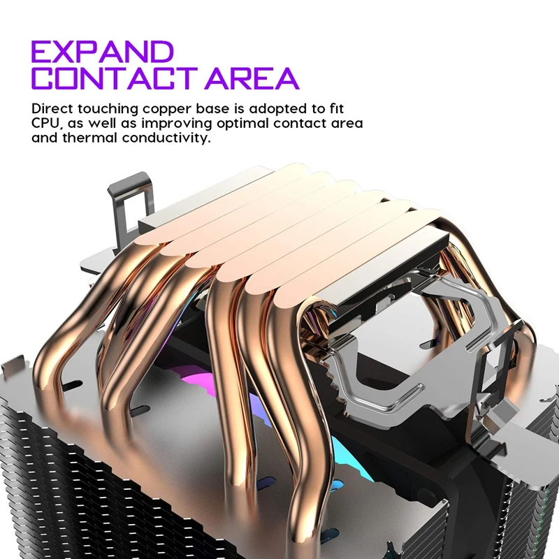 Кулер для процессора 12 см двойной светодиодный вентилятор 6 тепловых трубок