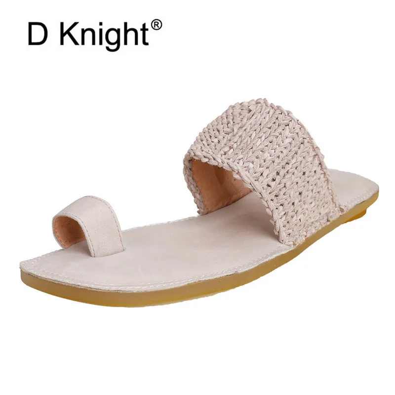 Женские шлепанцы из натуральной кожи винтажные сандалии на плоской подошве с