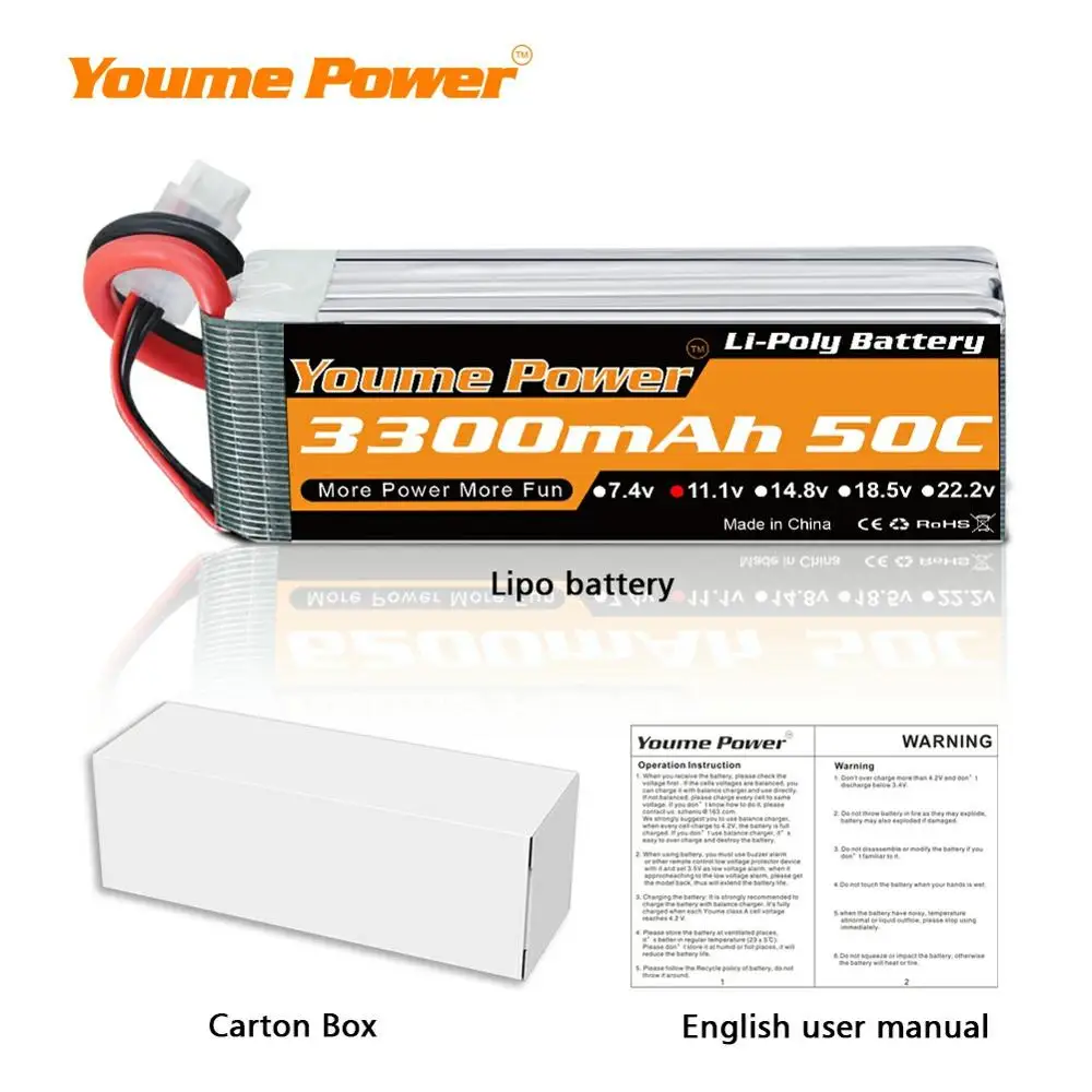 2 шт 3s lipo 111 в 3300 мач аккумулятор с ру 50c