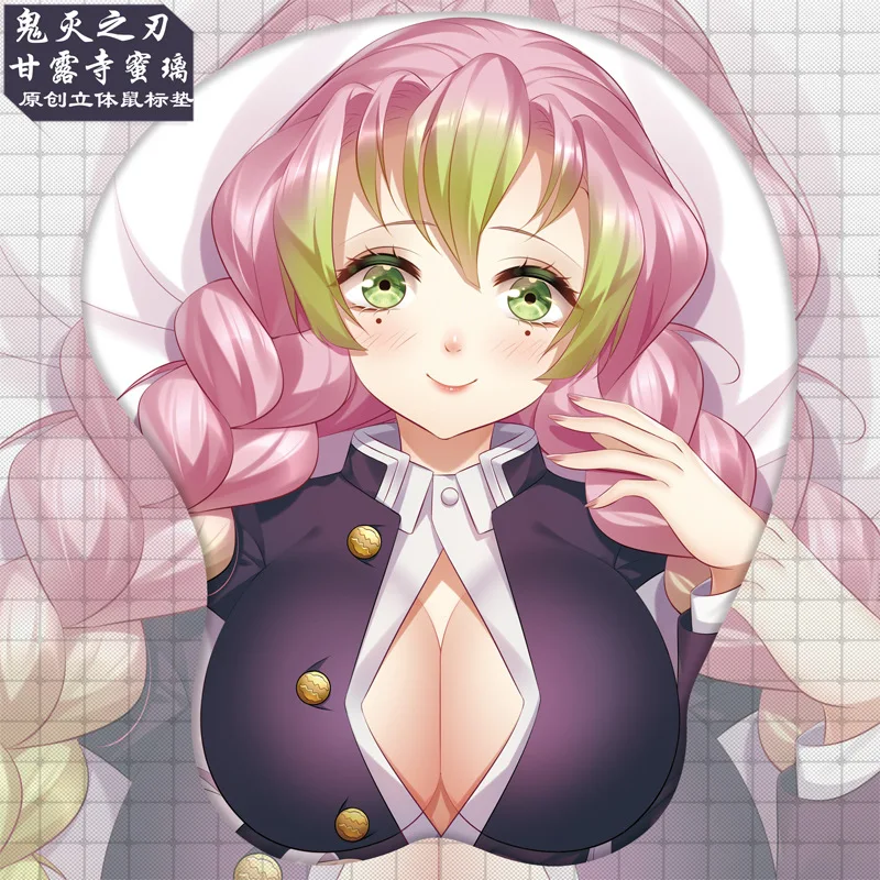 

2 типа, новый аниме Kanroji Mitsuri, фигурка 3d, для девочек, мягкий гелевый игровой коврик для мыши, коврик для мыши, подставка для запястья, подарки, ...