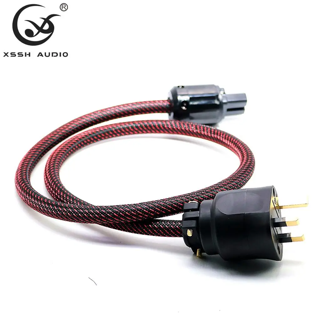Hi Fi усилитель XSSH audio с позолоченным штекером класса OFC красный чистая медь