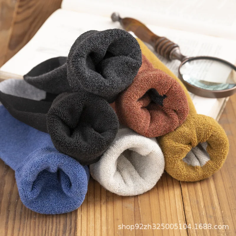 

Thick Socks Men's Mid-Tube Winter Stockings To Keep Warm And Velvet Towel Socks Autumn And Winter Men's Cotton Bottom Long Tube
