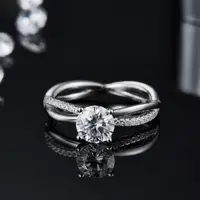 Luminescent Moissanite Twist Promise Ring 2