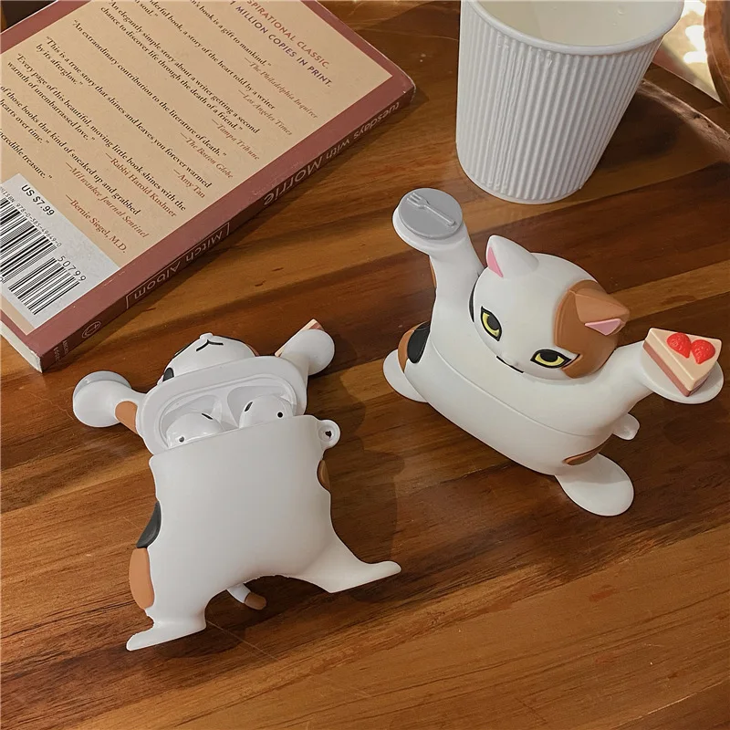 

Japanese Cat Earphone Case for Airpods Pro Pen Holder Soft Shell Airpodspro Accessories Children Funny Toys Home Decoration