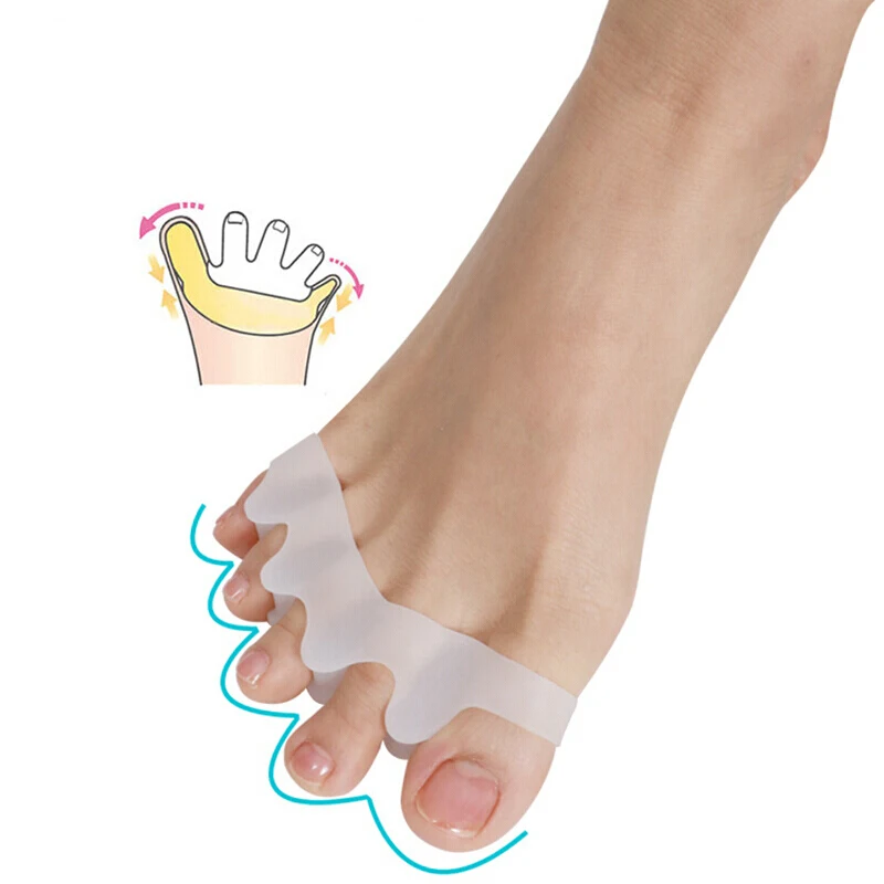 2 Pcs Silicone Toe Separators Straightener Corrector Spacer Spreader Stretcher for Bunion Relief Hammer Toes Correction | Красота и