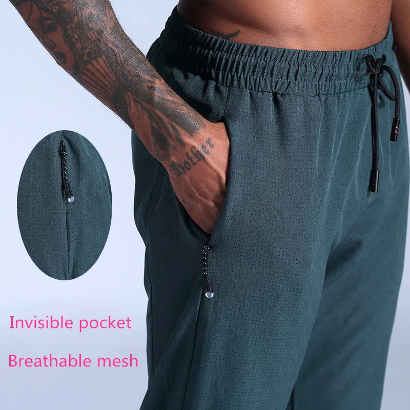 

Thin Running Pants Men Sport Jogging Fitness Yoga Training Basketball Football Long Leggings Elastic Quick-Drying Pants
