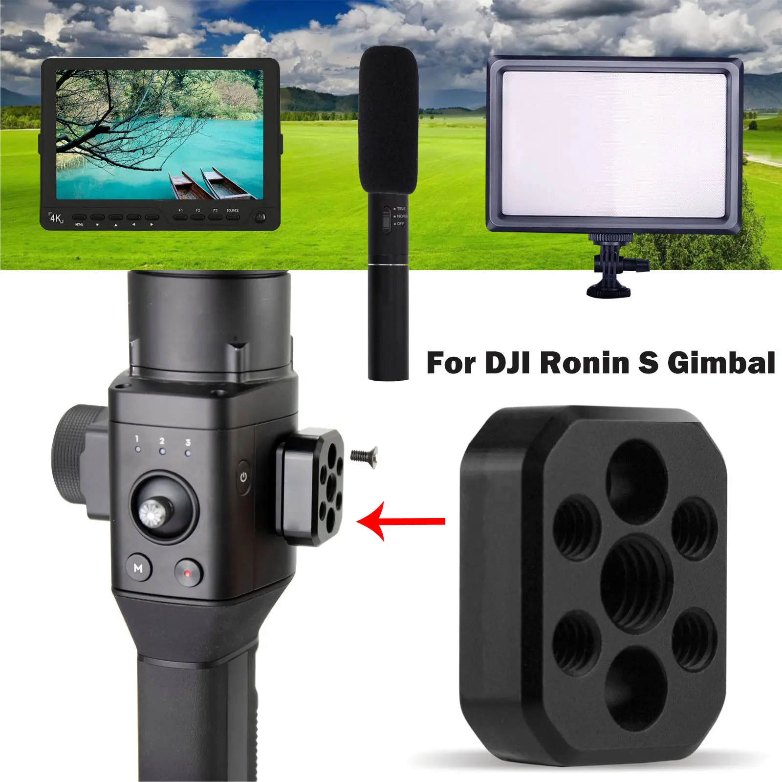 

Metal Mount Extension Monitor Plate Adaptor With Screw&Tools Replacement For DJI Ronin S Gimbal Stabilizer Accessory