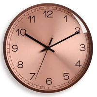 32cm fashion creative mute wall clock nordic solid wood rose gold modern light luxury personality quartz clock