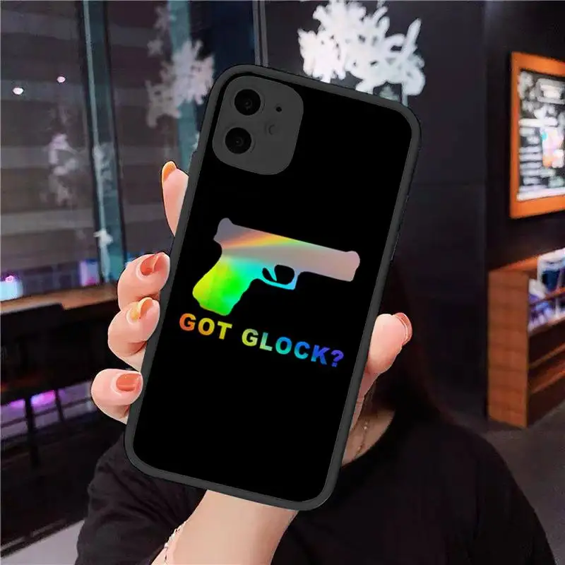 

Glock Handgun Phone Cases Matte Transparent for iPhone 7 8 11 12 s mini pro X XS XR MAX Plus cover funda
