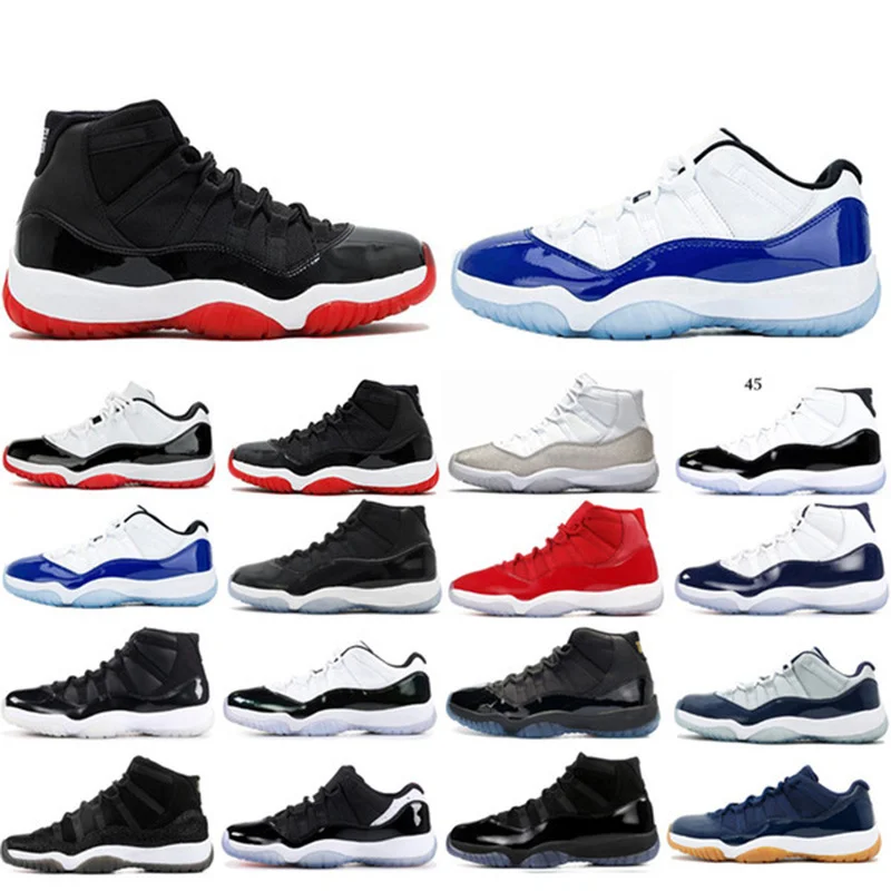 Новые кроссовки для баскетбола aj 11 aj11 мужчин и женщин крутая серая кепка Concord 45