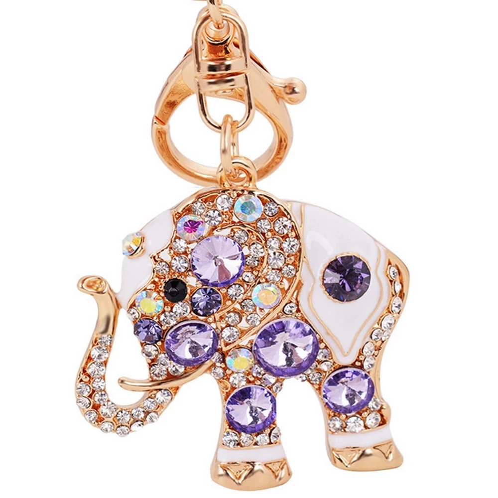 

Fashion Keychain Keyring blingbling Rhinestone Elephant Key Chain Ring