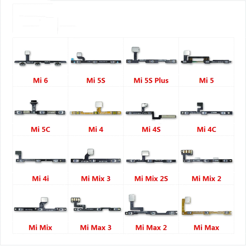 

Power On Off Button Volume Switch Key Flex Cable For XiaoMi Mi 6 5 5C 5S Plus 4 4C 4i 4S Mix 2S Max 3 2 Repair Parts