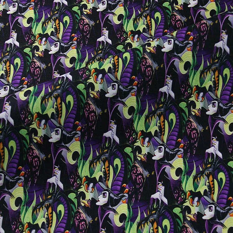 

Disney Witch Maleficent 100% хлопчатобумажная ткань для девочек одежда домашний текстиль наволочка рюкзаки рукоделие сделай сам