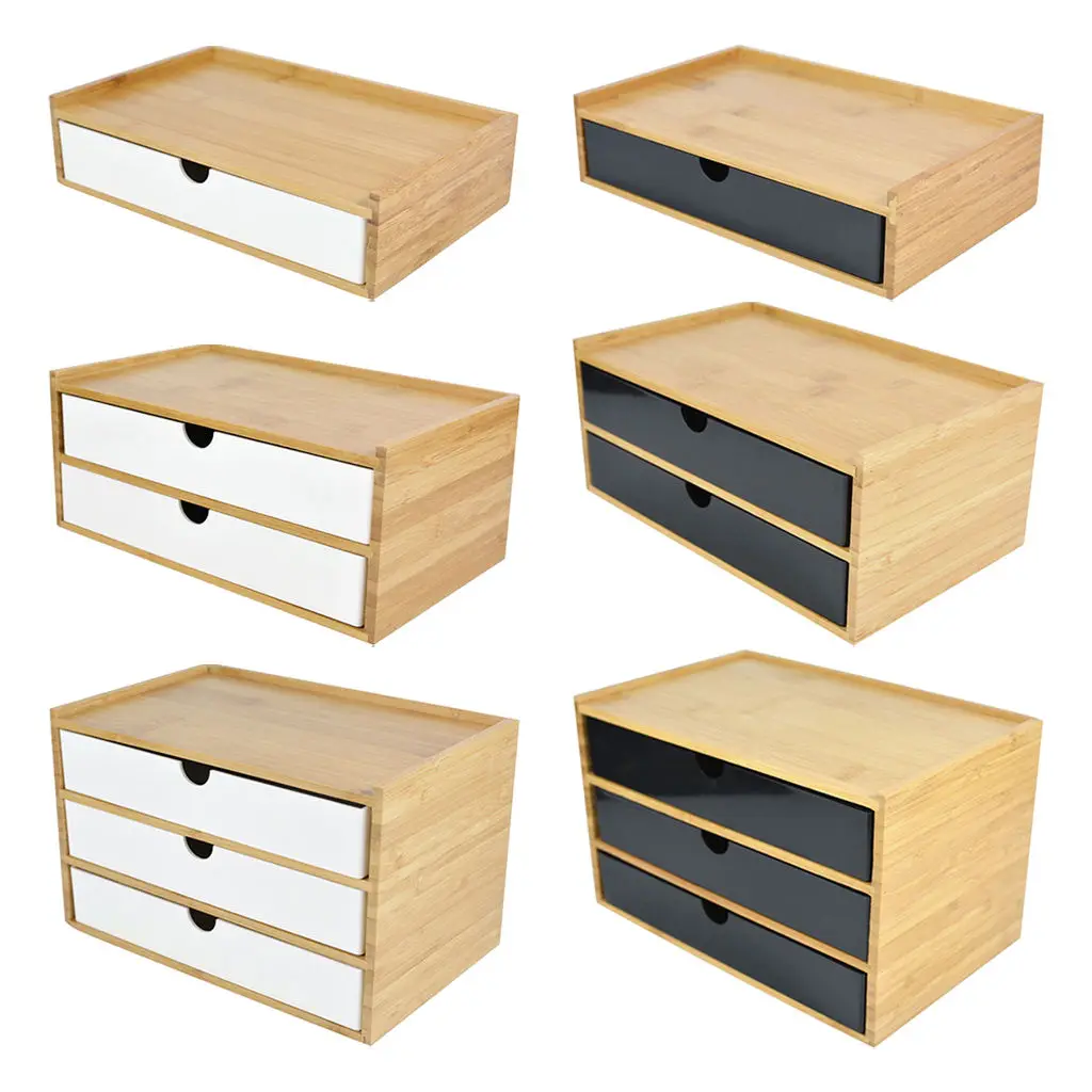 

Bamboo Desktop Storage Drawer Scissors Supplies Premium for Study Bathroom