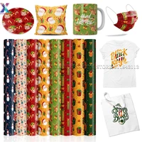 xfx infusible transfer ink sheets bundle 8pcs christmas pattern pre printed dyed sublimation paper 12 x 12 iron on t shirt diy