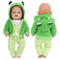 18 inch doll clothes frog hat three piece suit baby new born accessories reborn toddler dolls dress for baby birthday gift toys
