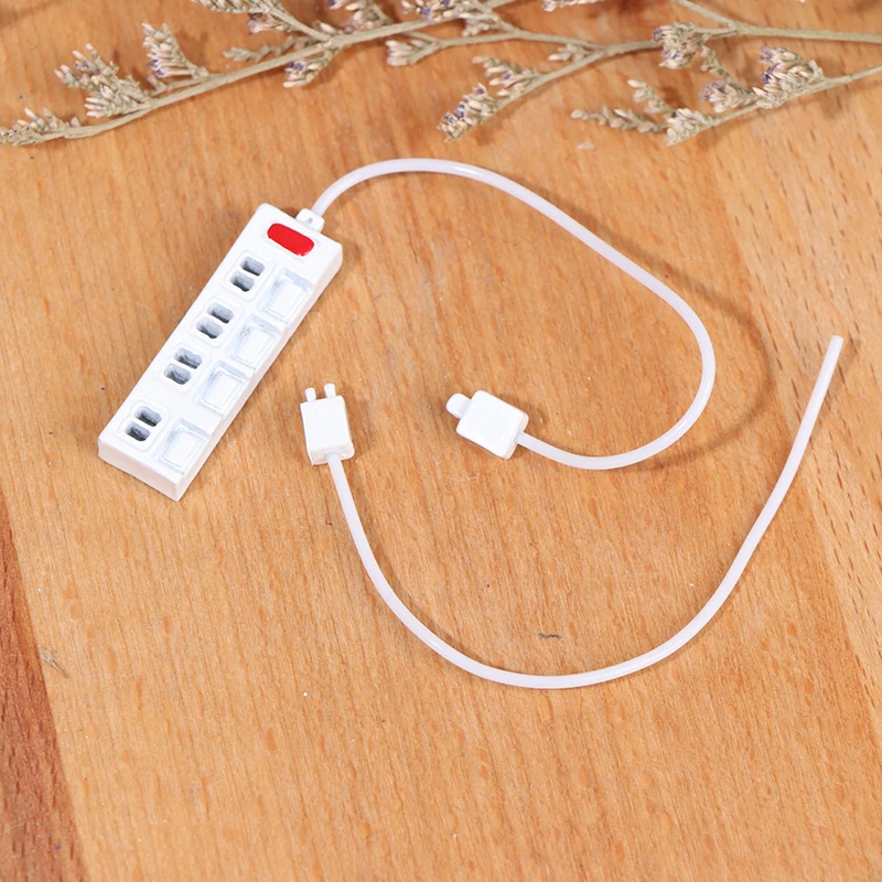 

Dollhouse Accessories New 1:12 Scale Miniature Dollhouse Socket Charging Cable for Mini Mobile Phone Model