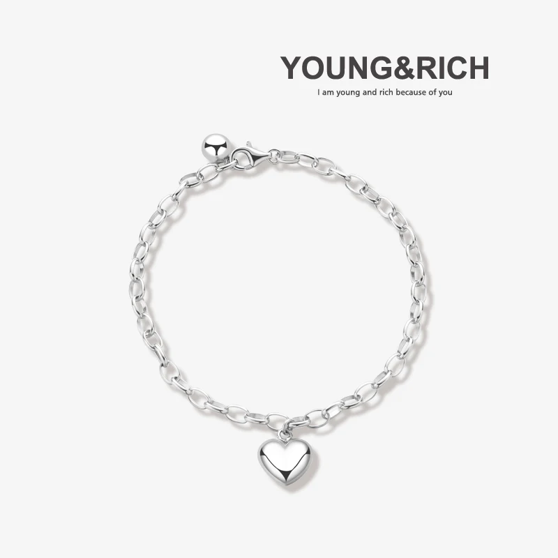 

Женский браслет YOUNG & RICH из серебра 925 пробы, с надписью love