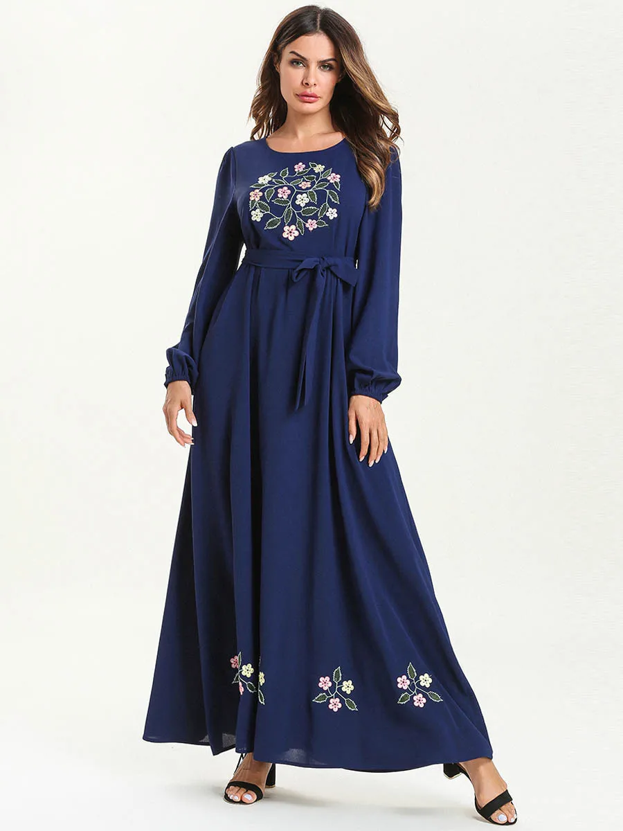 Марокканский кафтан модное мусульманское однотонное женское платье большого