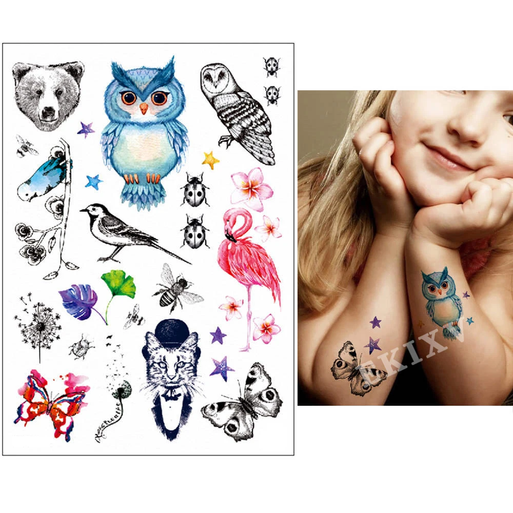 Водостойкие Временные татуировки наклейки Милу олень персонализированные для
