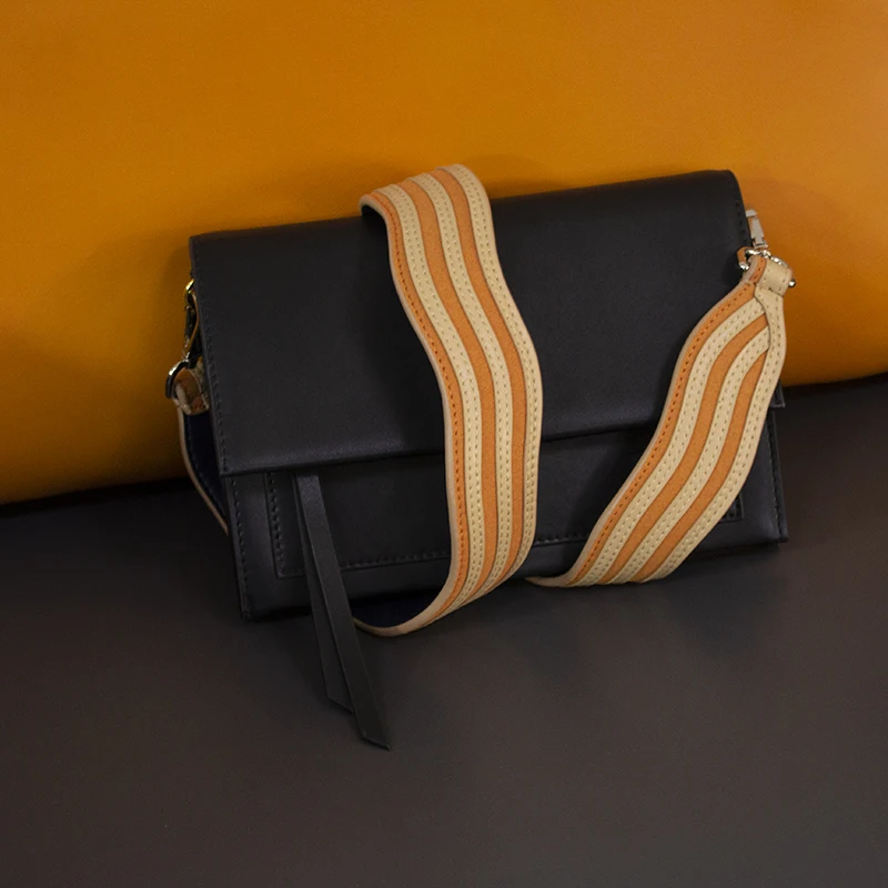 

BAMADER Cowhide Shoulder Bag Strap Fashion Rainbow Wave Decoration Bag Belt Straps High Quality Leather Handbag Shoulder Strap