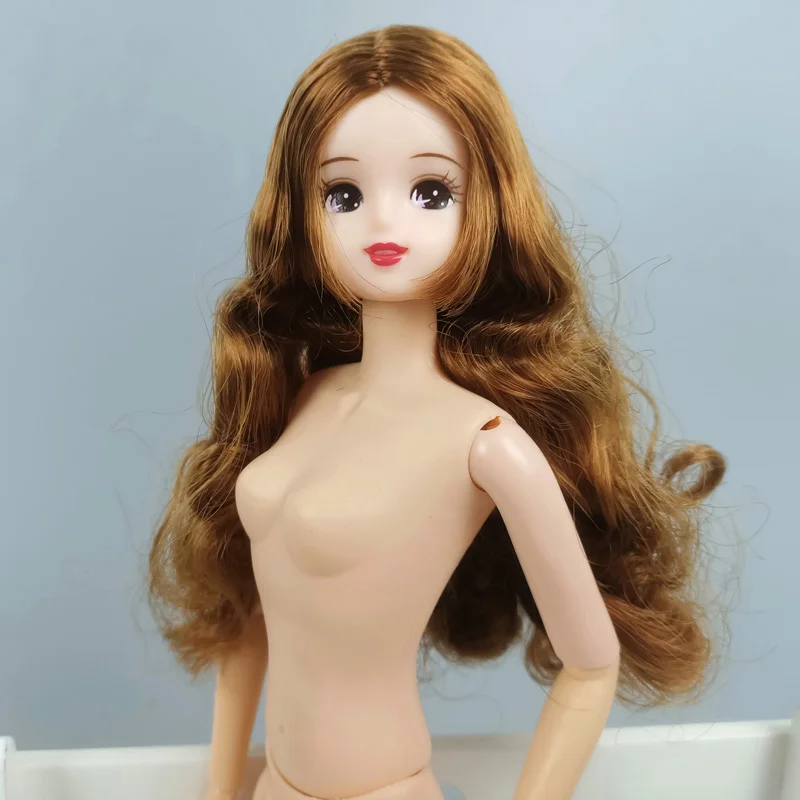 Голое тело для кукла Licca 12 суставов тела + голова с кудрявыми волосами волнистые