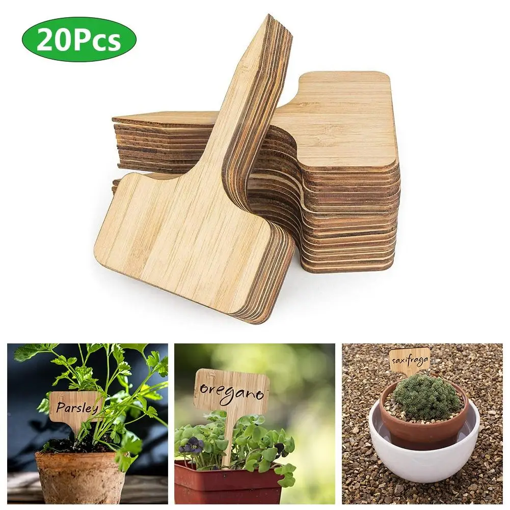 

20pcs Plant Tag T-type Nursery Garden Plant Flower Thick Tag Mark Garden Decoration Ornaments