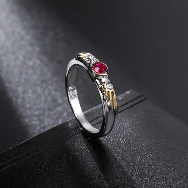 

Fashion and Simplicity Shine Purreen Zelda Breath of The Wild Goron's Ruby and Helia Shield Silver Engagement Ring Wholesale