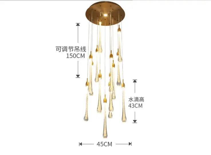 Постмодерн роскошная атмосфера модель комнаты каплевидный кристалл свет