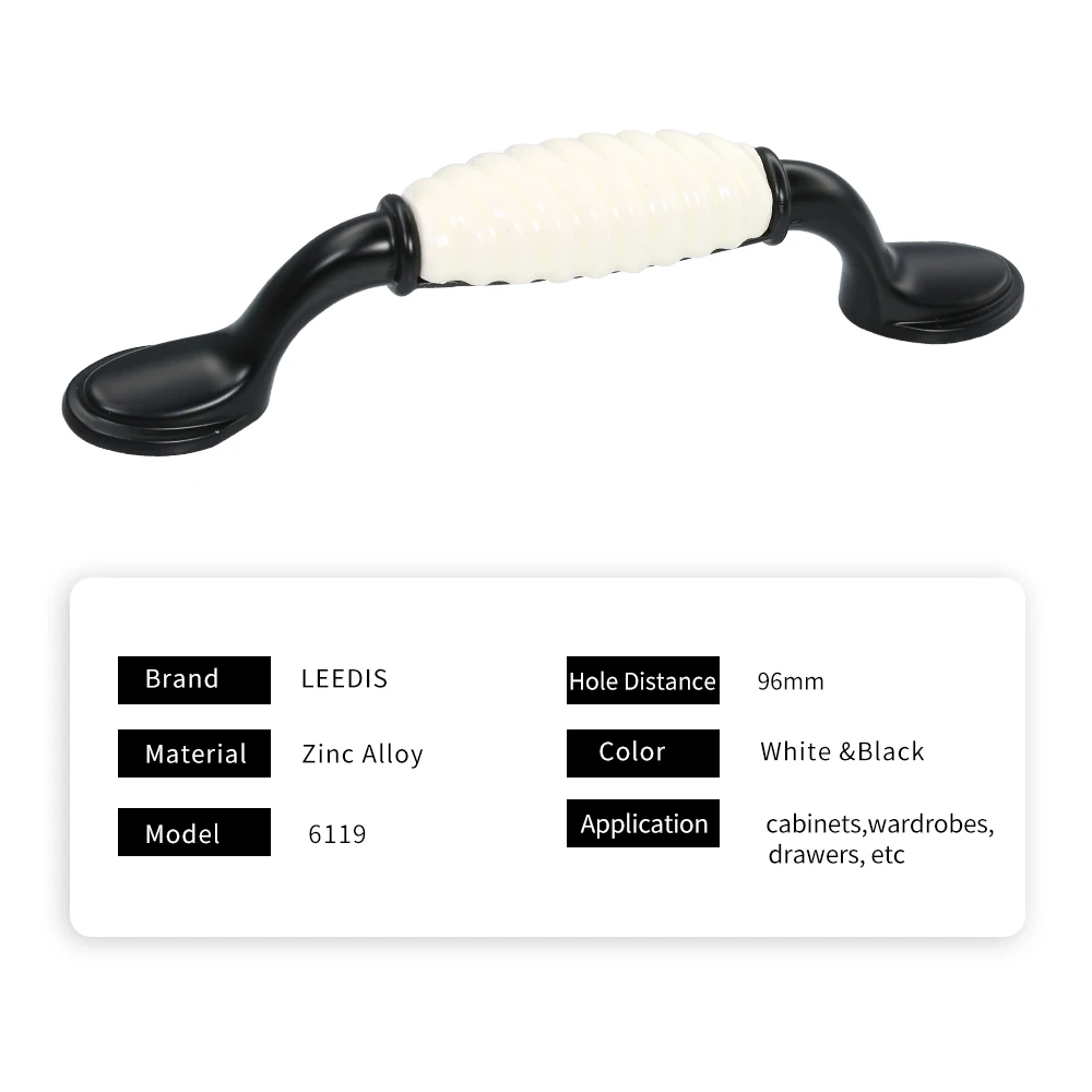 Черный Белый Шкаф Тянет кухонный шкаф тянет спальня обувной ручки ящика Ручка